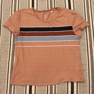 tan cropped t-shirt